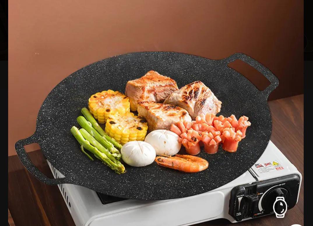 Ultimate Nonstick Cast Iron Griddle with Dual Handles – Perfect for Crepes, Tortillas, BBQ & More – Durable, Stylish Round Pan for Everyday Cooking Adventures